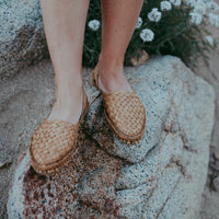 Women's Woven Flat in Honey + No Stripes