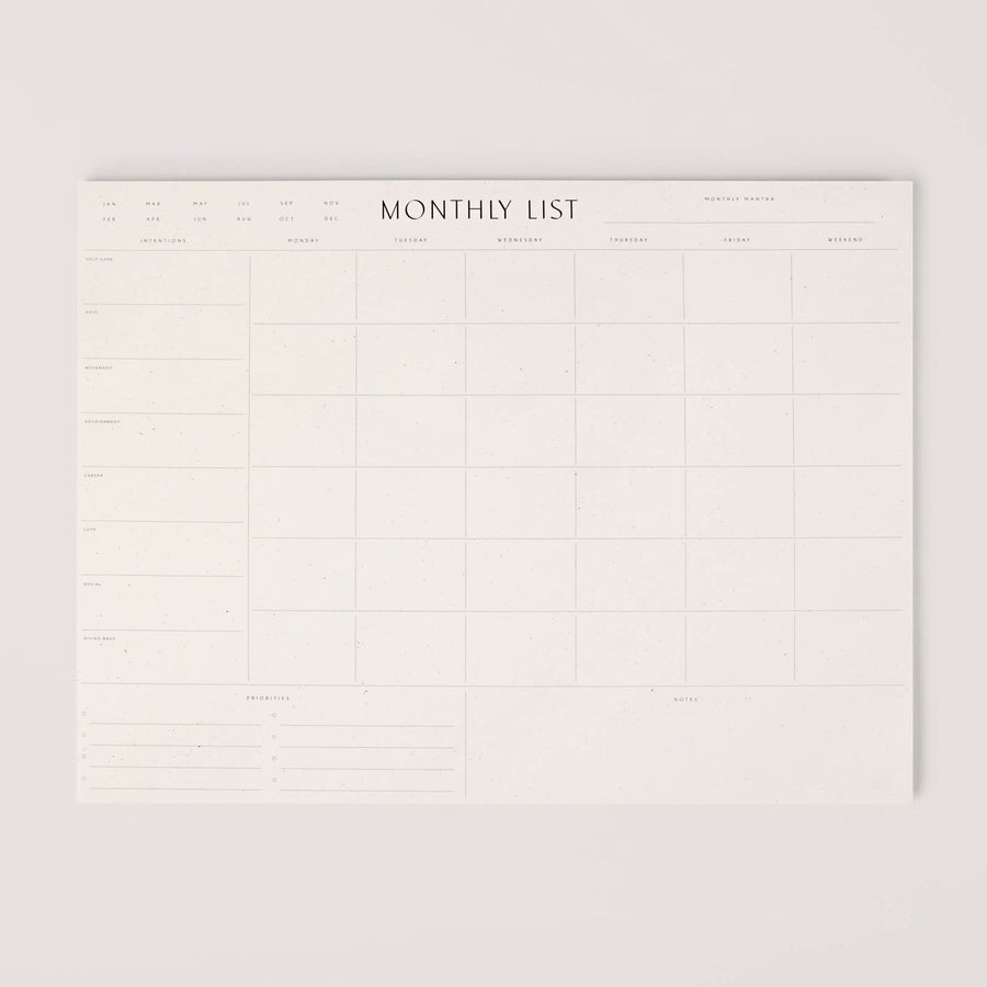 Wilde House Monthly List Planner Pad