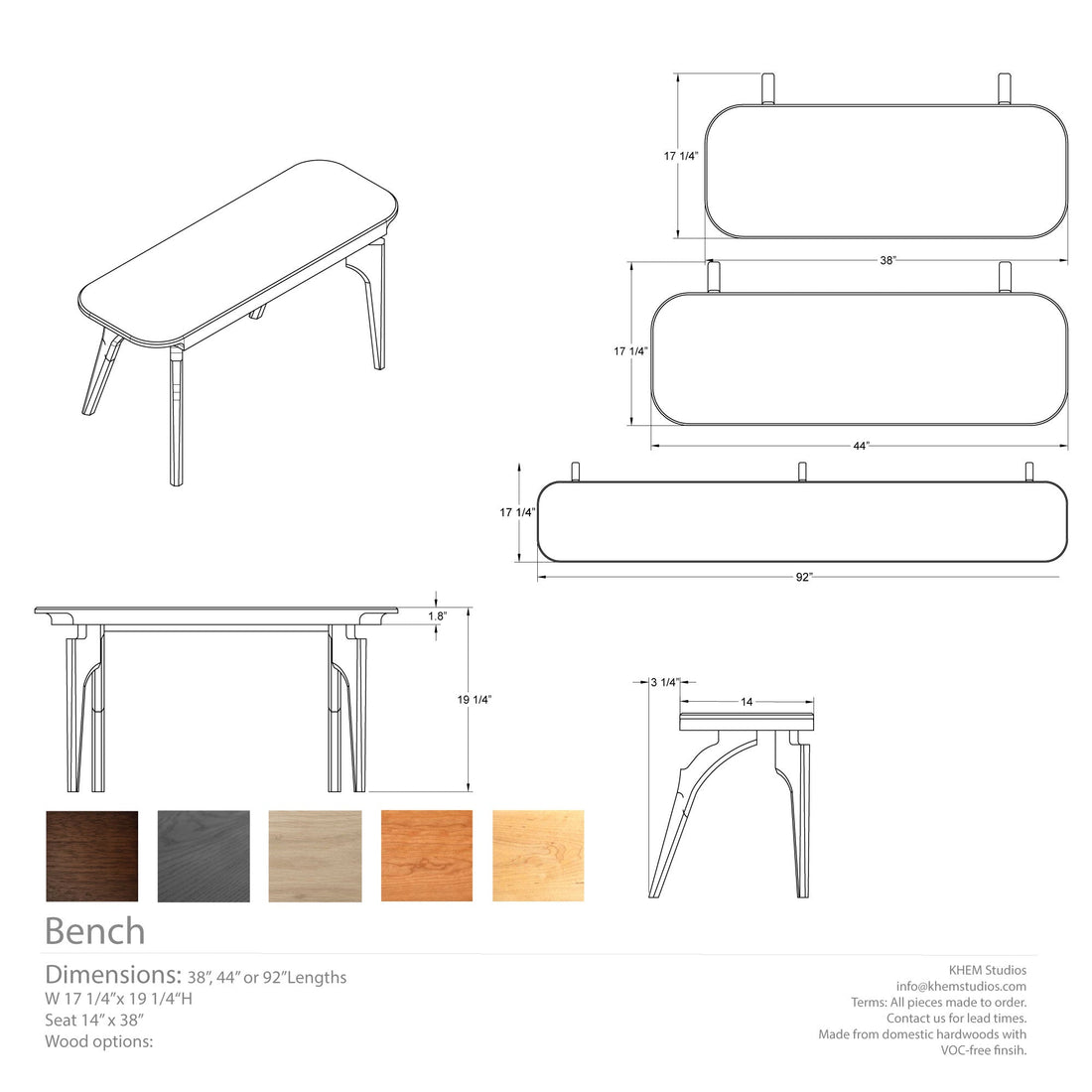 Danish Corded Woven Bench