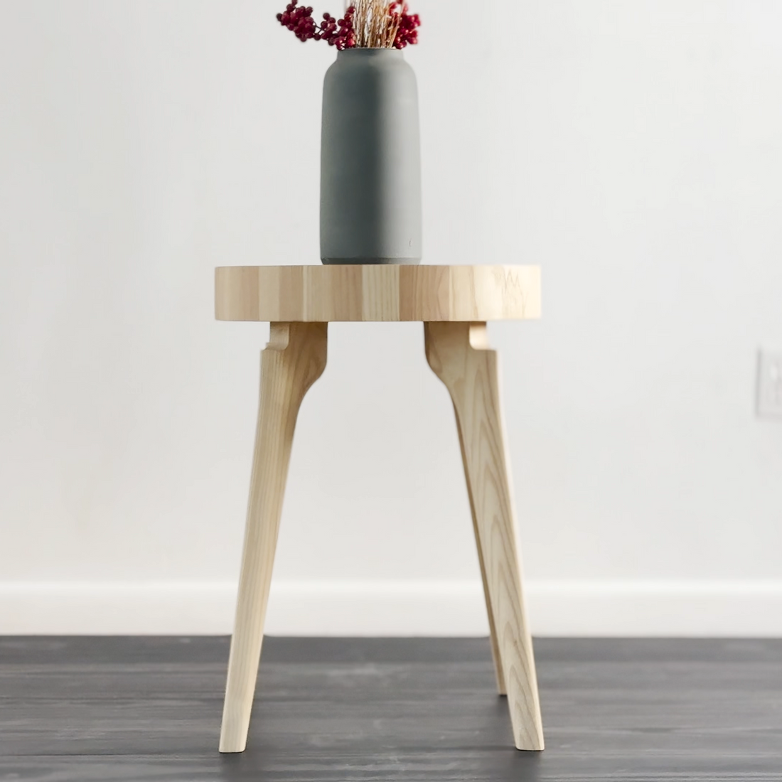 Side Table with End Grain Round Top