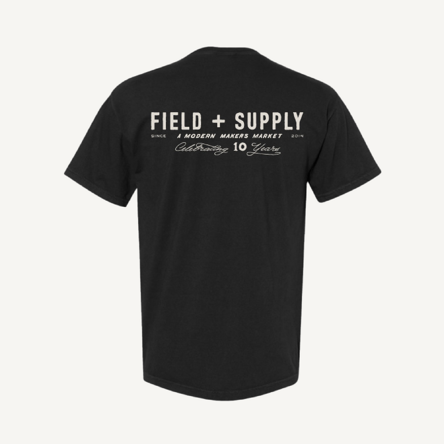 Field + Supply 10 Year Anniversary Tee in Black