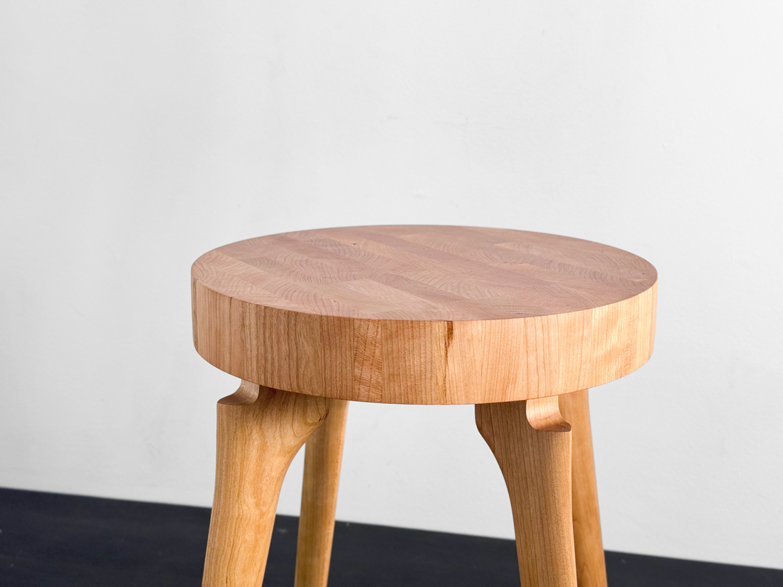 Side Table with End Grain Round Top
