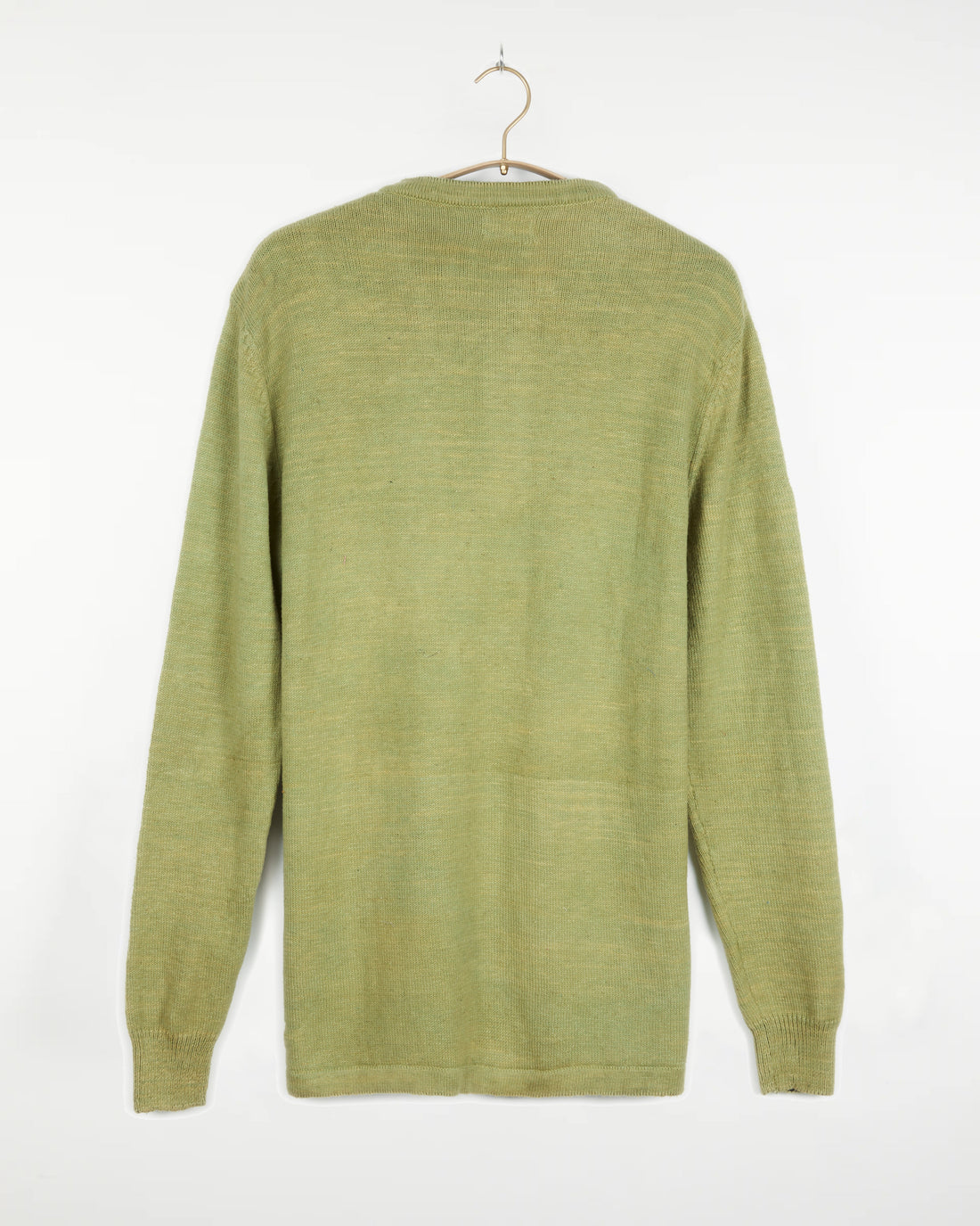 Bandhu Henley Flat Knit Sweater Pale Green