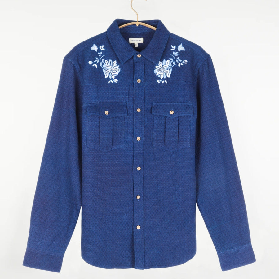 Kalpa Western Shirt Embroidered Indigo