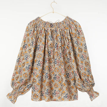 Priti Top Muslin Tile Print