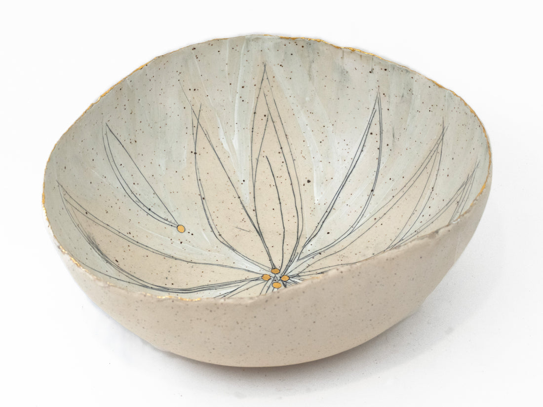 Gathering Bowl Medium With Gold 341-G