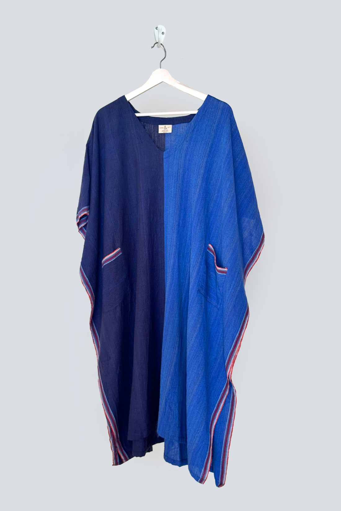 Aegean Blue Tonal V-Neck Kaftan