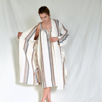 Brown Cream Nomad Long Bathrobe