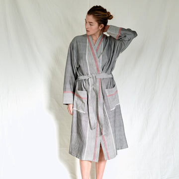 Charcoal Tribeca Long Bathrobe