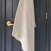 Natural Black Thin Linen Striped Blanket
