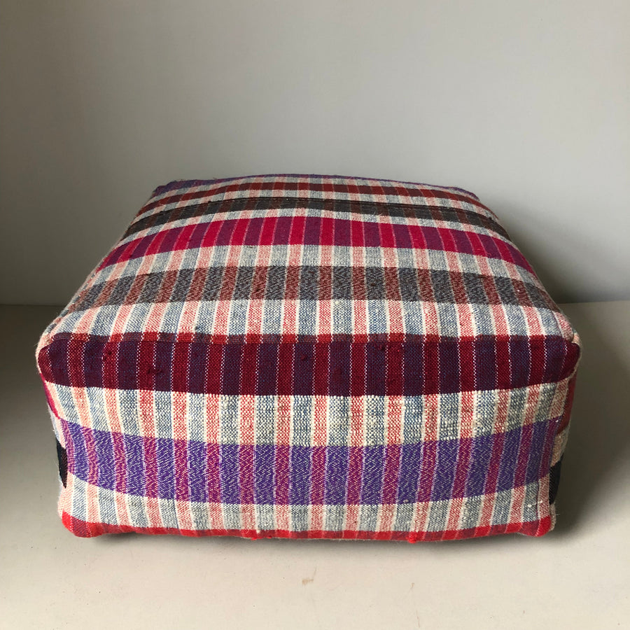 Vintage Cereal Sack  Square Pouf #13