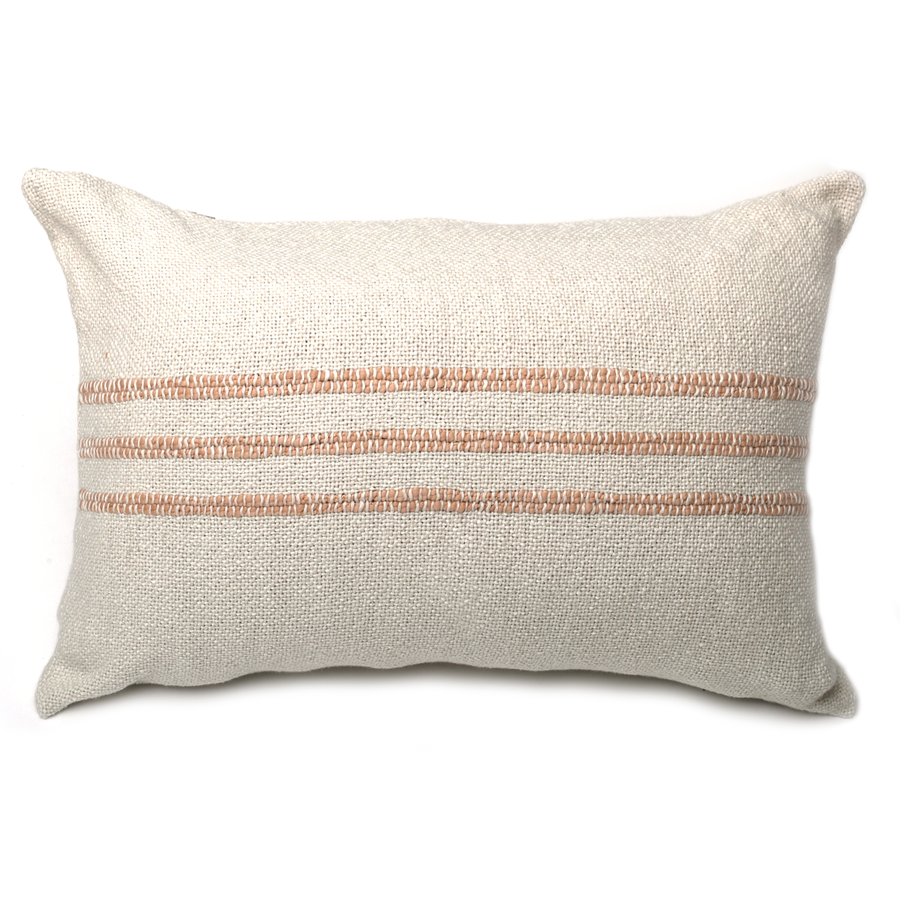 Caral Terracotta Stripe Lumbar Pillow