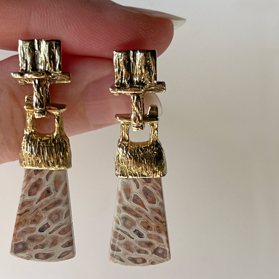 Fossil Fern Brutalist Earrings