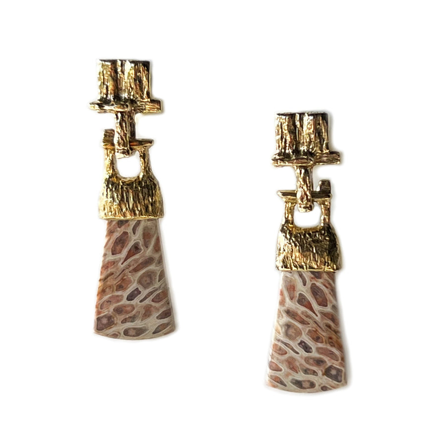 Fossil Fern Brutalist Earrings