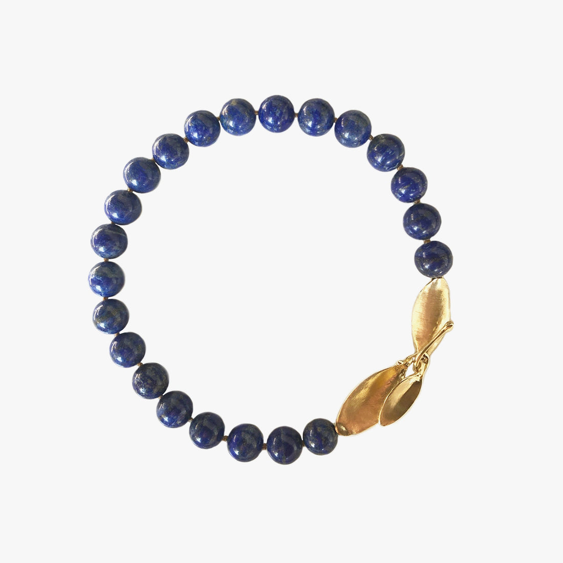 Lapis Collar with Leaves Clasp