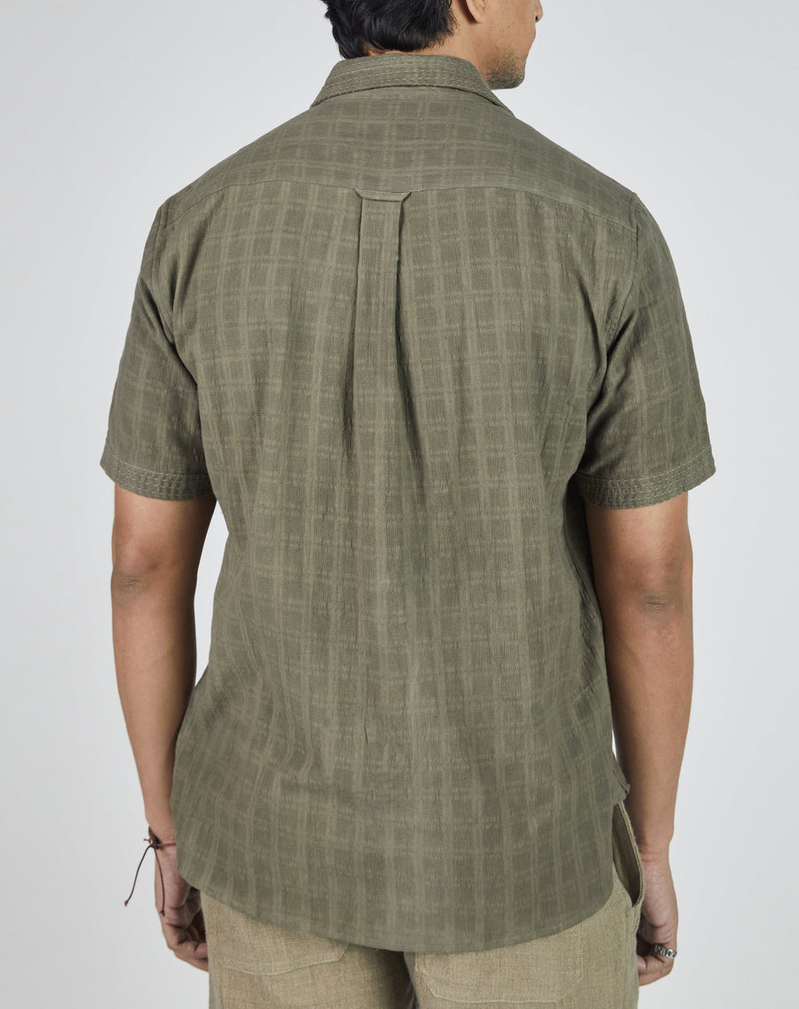 S/S Kabir Shirt in Mockleno Hatch Check Sage