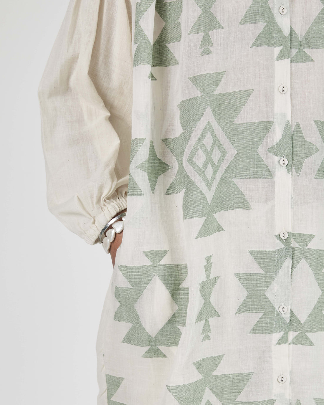 Samira Tunic in Jamdani Sage