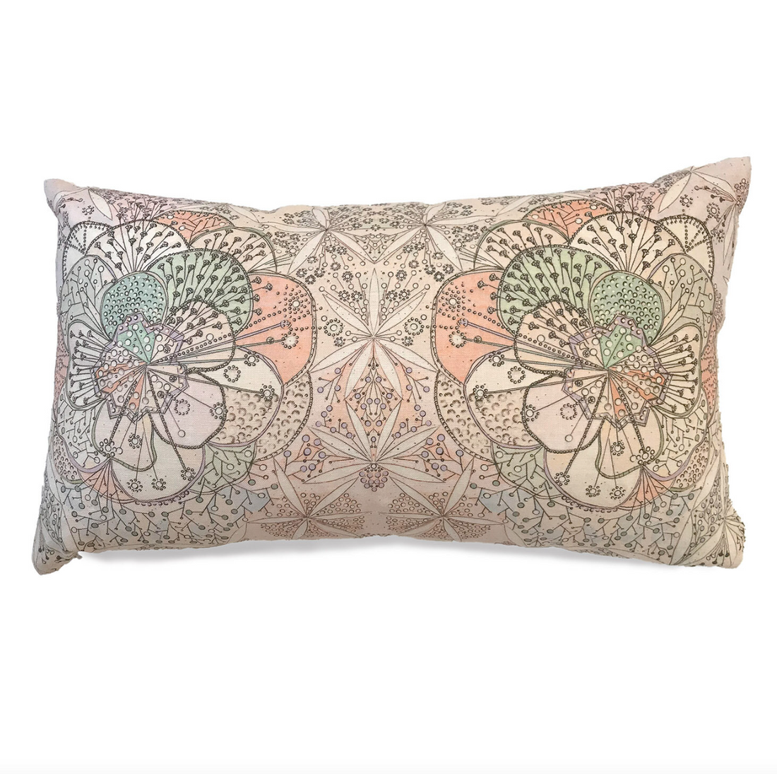 Bloomful Journey Reversible Pillow 24"x14" Wisteria/Celadon