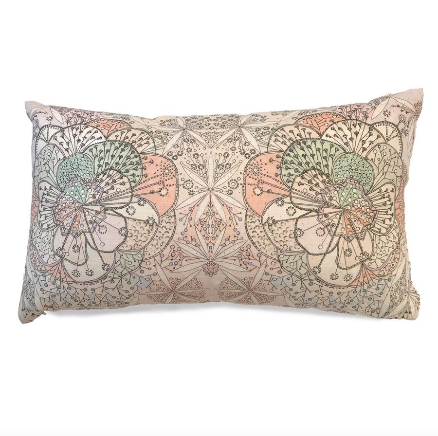 Bloomful Journey Reversible Pillow 24"x14" Wisteria/Celadon