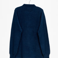 Madhur Johnny Collar Knit Tee in Indigo