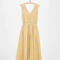 Eesha V Dress in Yellow Stripes