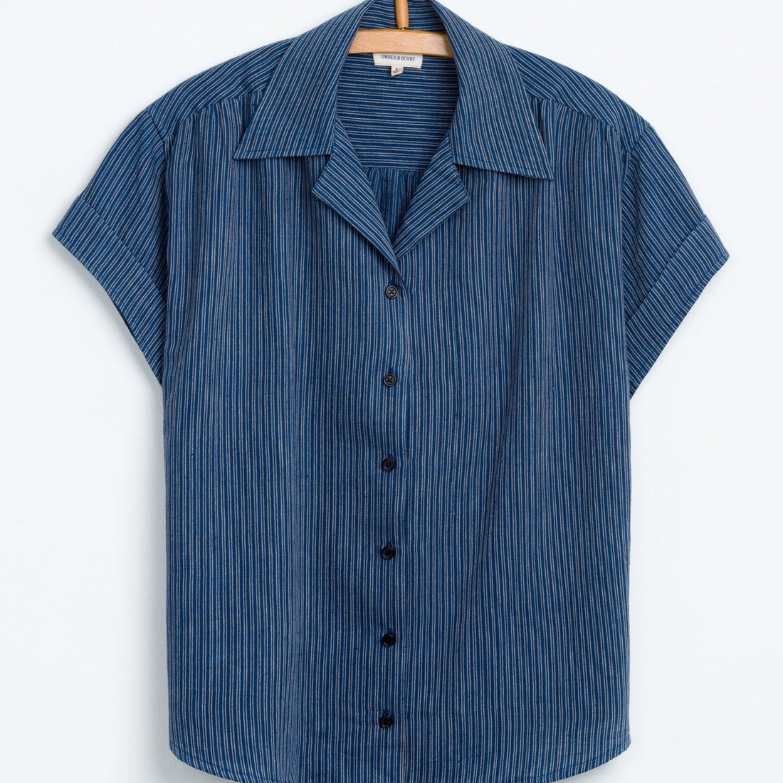 Meera Top in Twill Indigo Stripes Kora