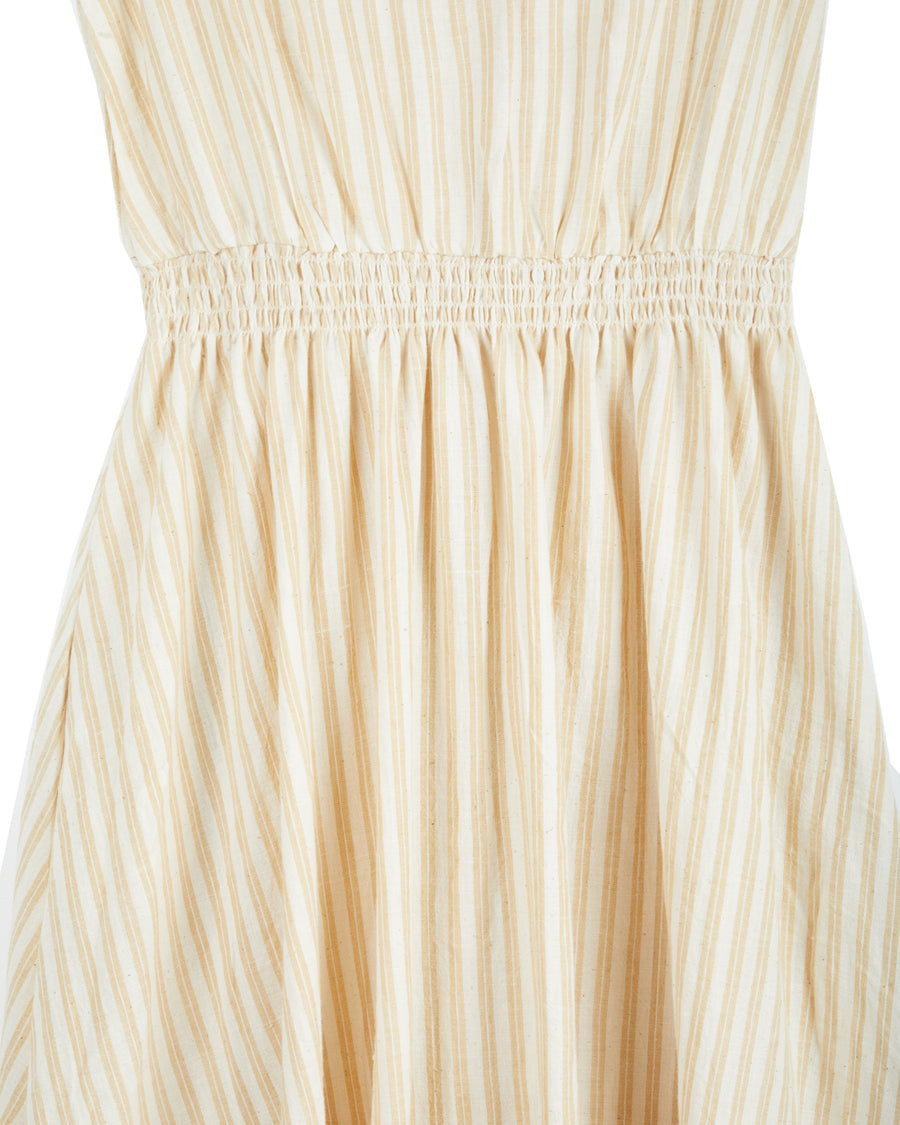 Eesha V Dress in Yellow Stripes