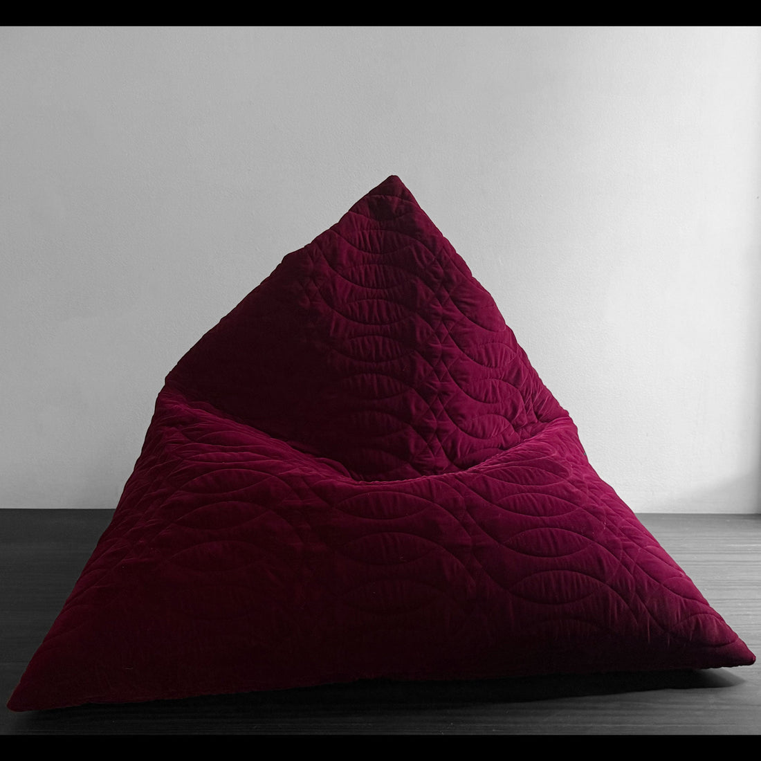 Velvet Quilted Bean Bag Chair with Beans