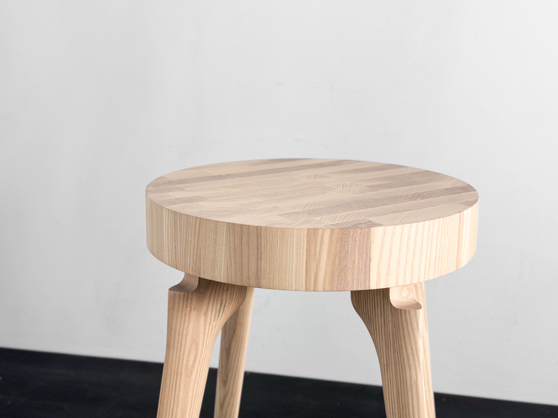 Side Table with End Grain Round Top