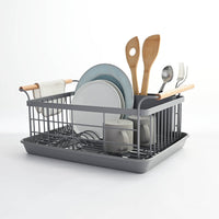 Dish Rack - Steel + Wood