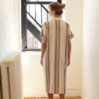 Brown Cream Nomad Short Sleeve Maxi Kaftan