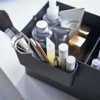 Makeup Organizer with Mirror - Steel + Wood