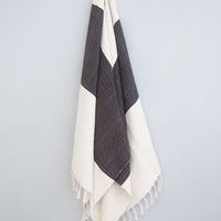 Charcoal and Ivory Kilim Throw