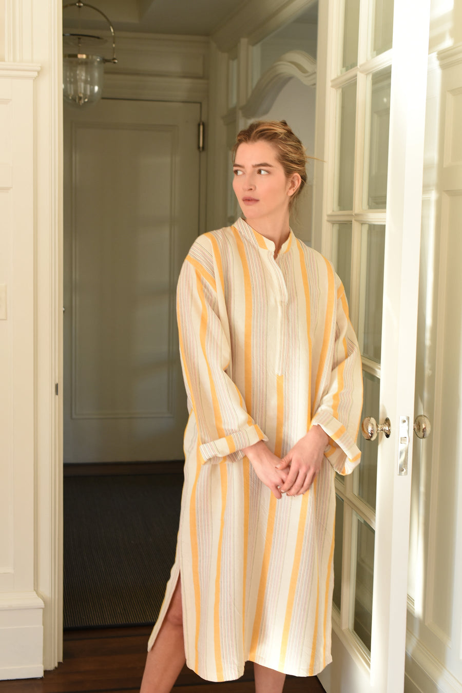 Yellow Ivory Montauk Long Sleeve Maxi Kaftan