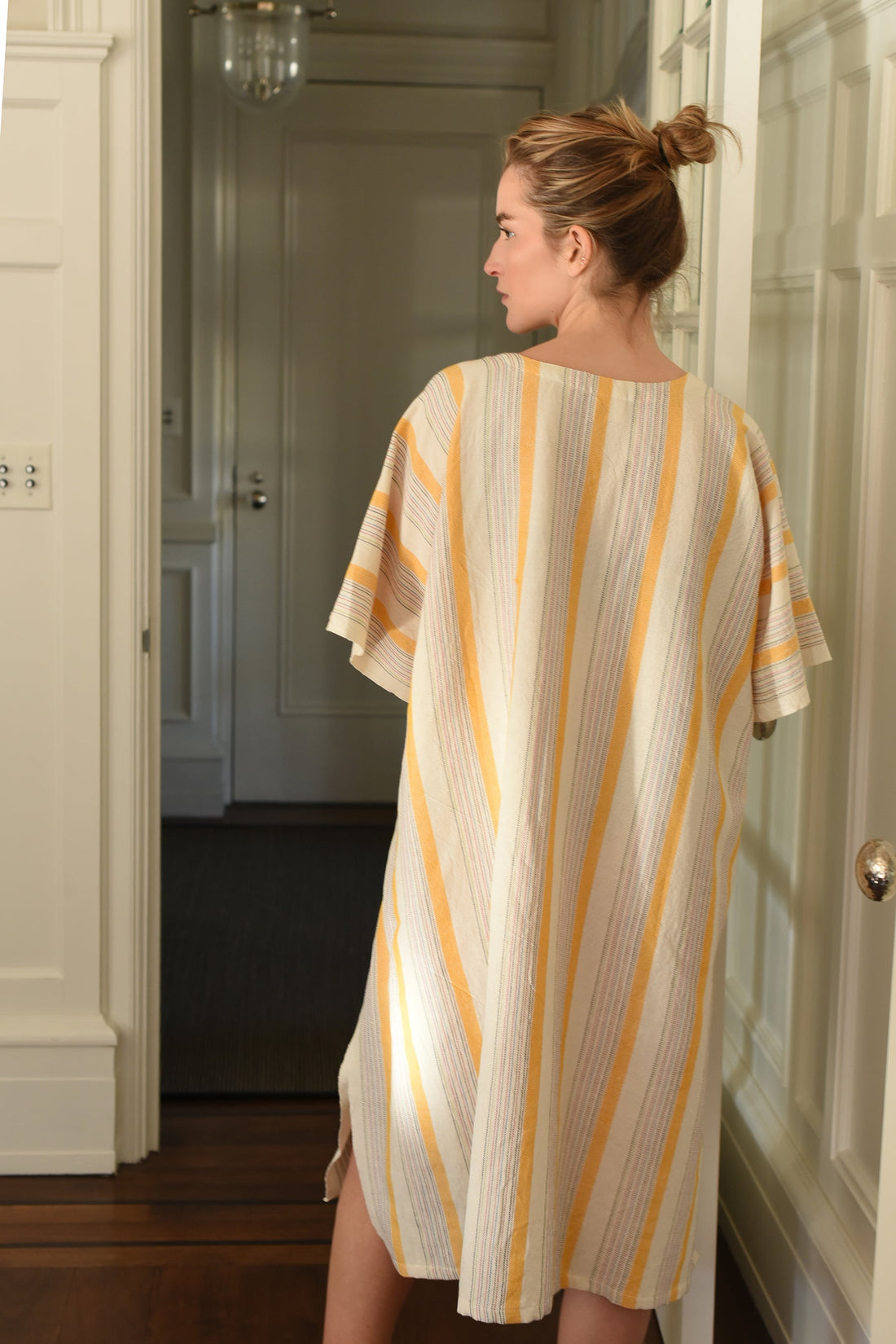 Yellow Ivory Montauk V-Neck Kaftan