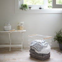 Wire Basket - Two Sizes - Steel + Wood