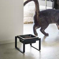 Single Pet Food Bowl - Tall - Steel + Ceramic