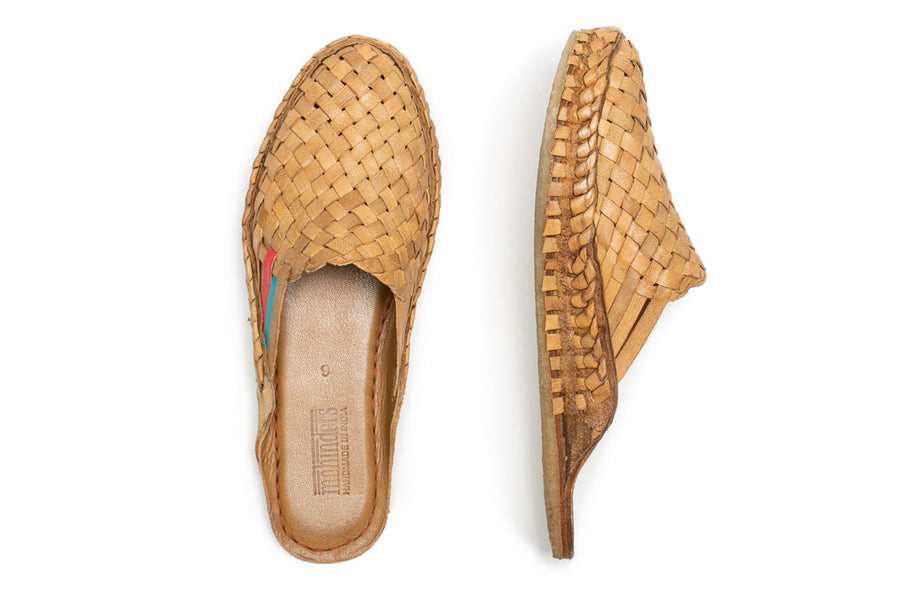 Women's Woven Slide in Honey + Stripes