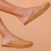 Women's Woven Slide in Honey + Stripes