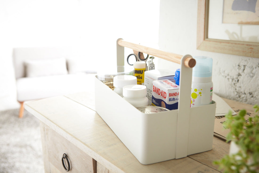 Storage Caddy - Large - Steel + Wood