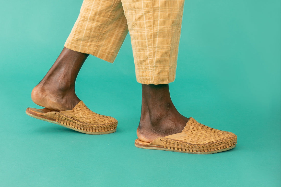 Men's Woven City Slipper in Honey + No Stripes