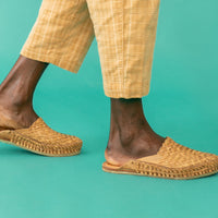 Men's Woven City Slipper in Honey + No Stripes