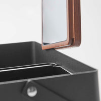 Makeup Organizer with Mirror - Steel + Wood