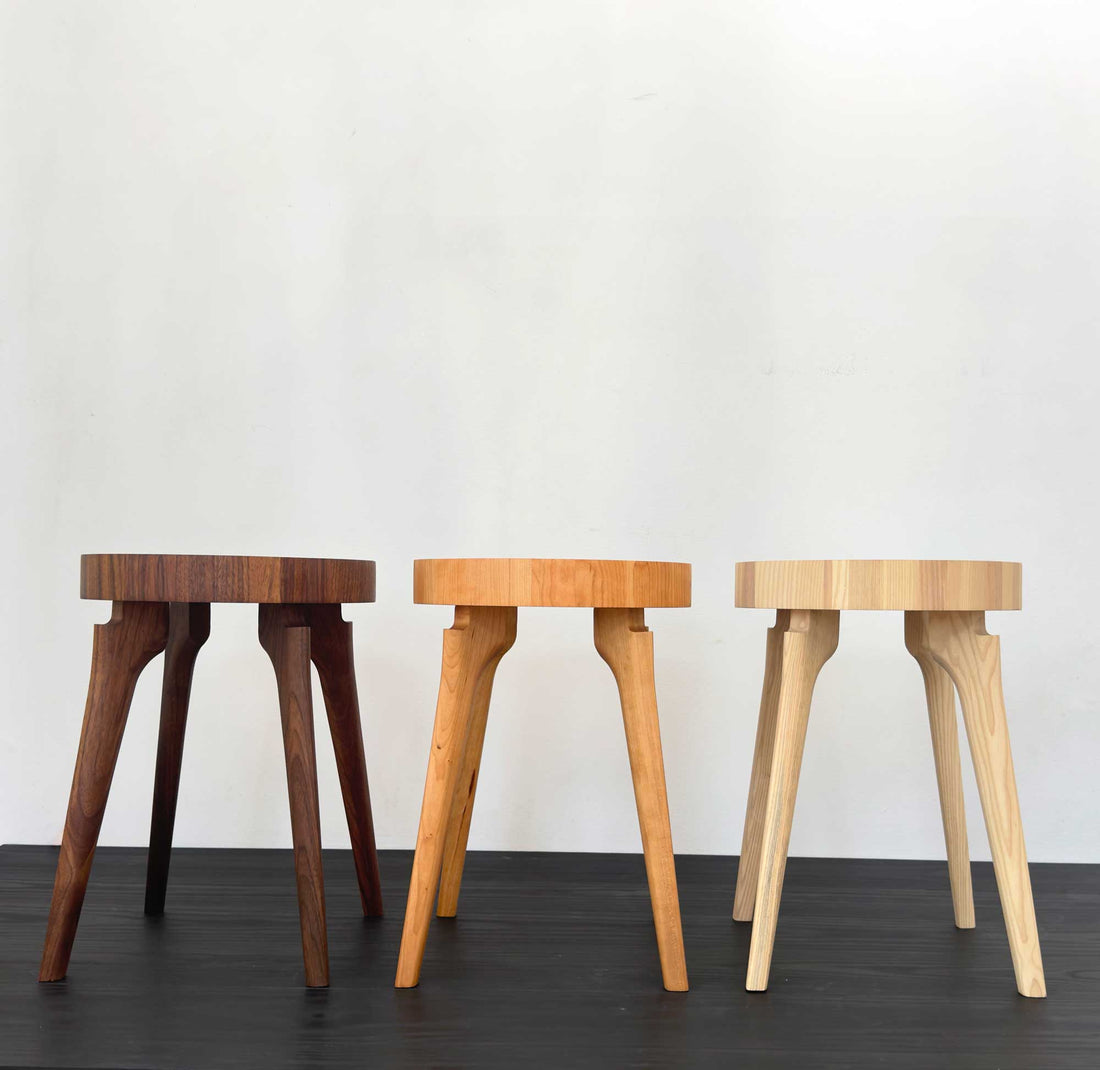 Side Table with End Grain Round Top