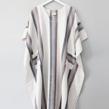 Brown Cream Nomad V-Neck Kaftan