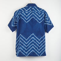 Khushi Camp Shirt in Chevron Shibori Indigo