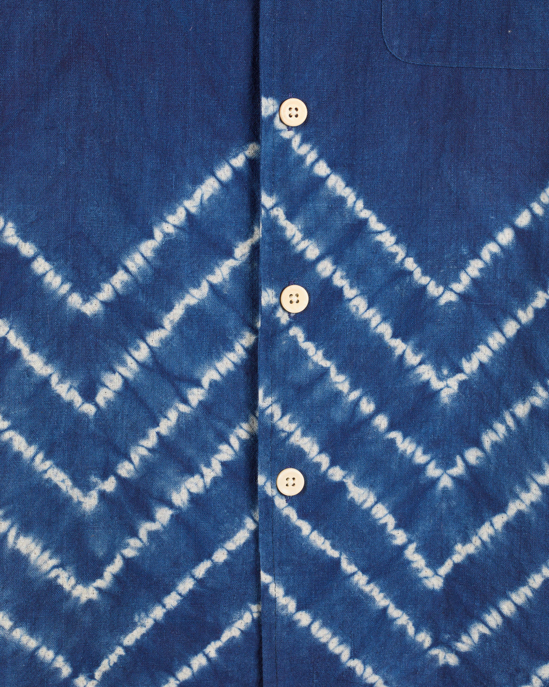 Khushi Camp Shirt in Chevron Shibori Indigo