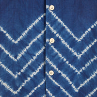 Khushi Camp Shirt in Chevron Shibori Indigo