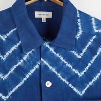 Khushi Camp Shirt in Chevron Shibori Indigo