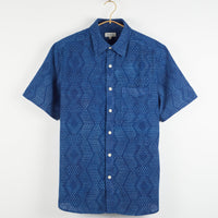 S/S Kabir Shirt in Dot Block Print Indigo